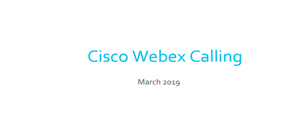 Webex Calling Data Sheet