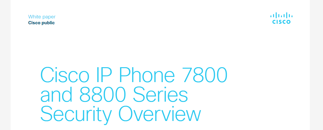 Cisco IP Phone Security