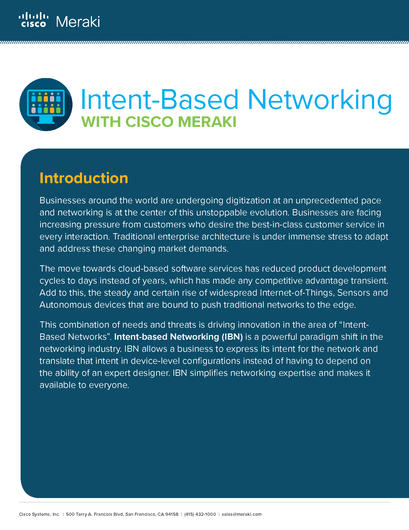 Intent-Based Networking with Cisco Meraki