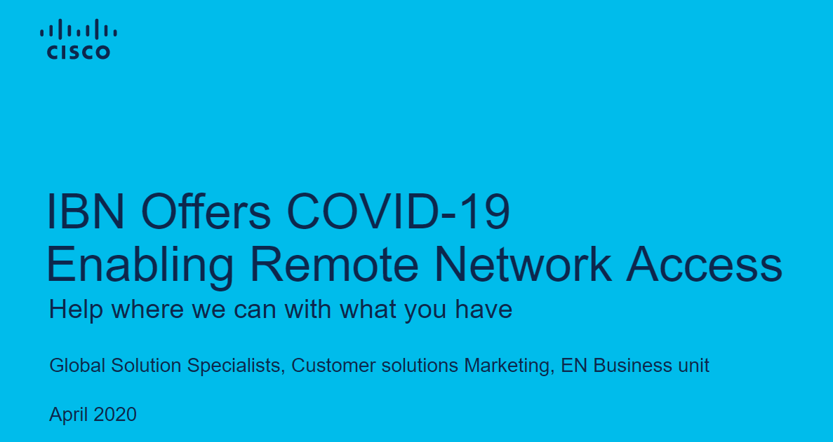 Cisco COVID-19 Use