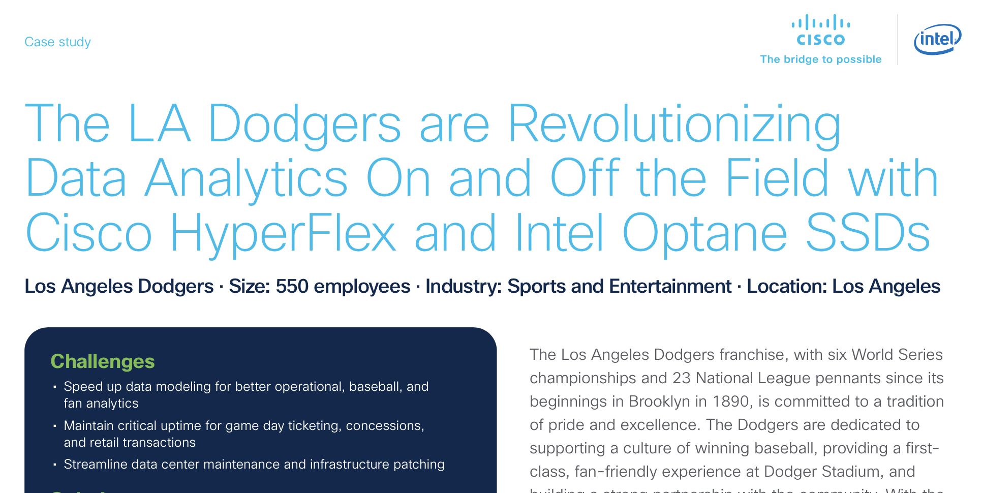 Dodgers are Revolutionizing Data Analytics with Cisco HyperFlex