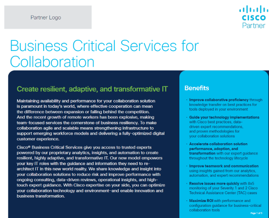 Cisco Business Critical Services for Collaboration