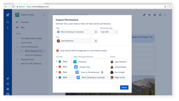 Identify permissions at a glance