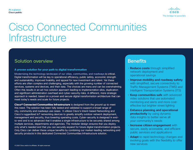 (Gov): Cisco Connected Communities Infrastructure