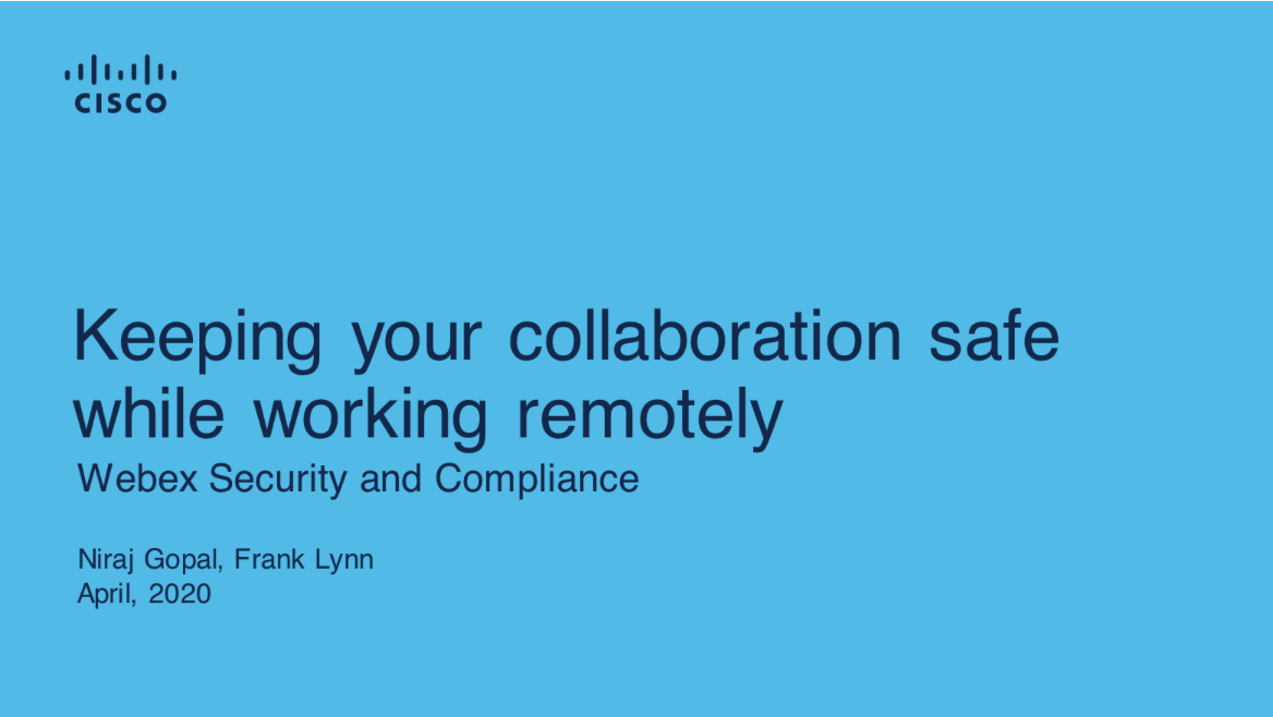Webex Secure Remote Work