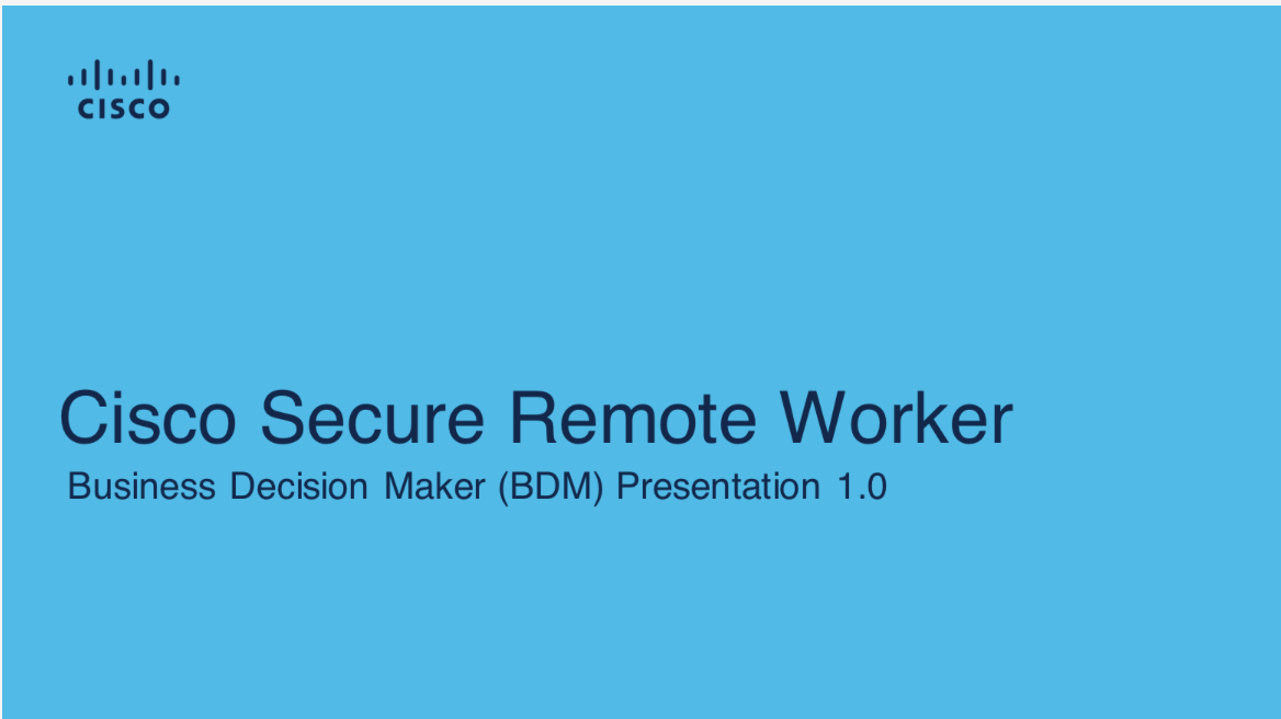 Cisco Security - Secure Remote Work