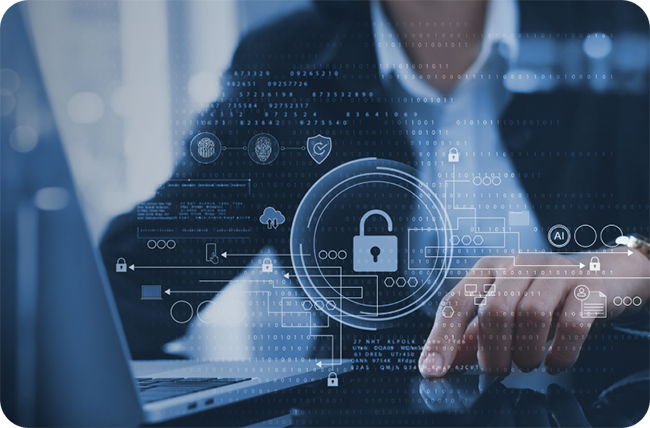 Image showing a person working on a machine that is not properly secured, exposing the organization to security risks