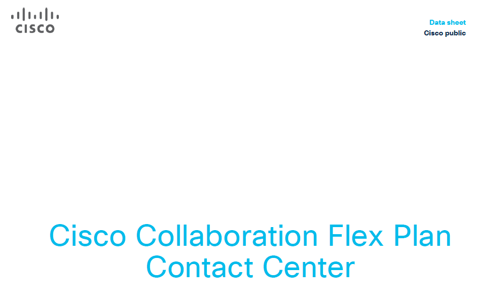 Collaboration Flex Plan Contact Center