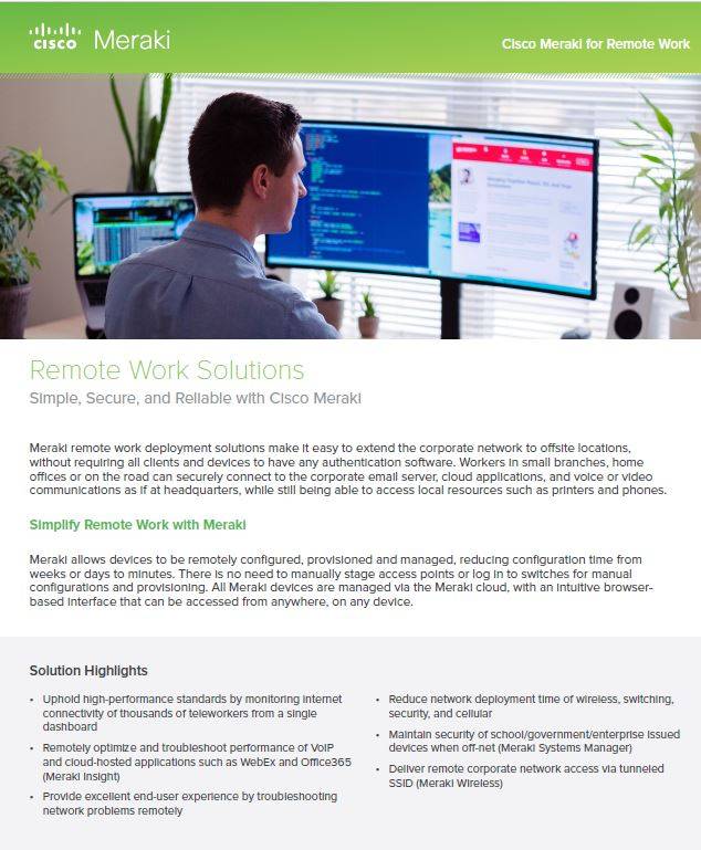 Meraki Remote Work Solution